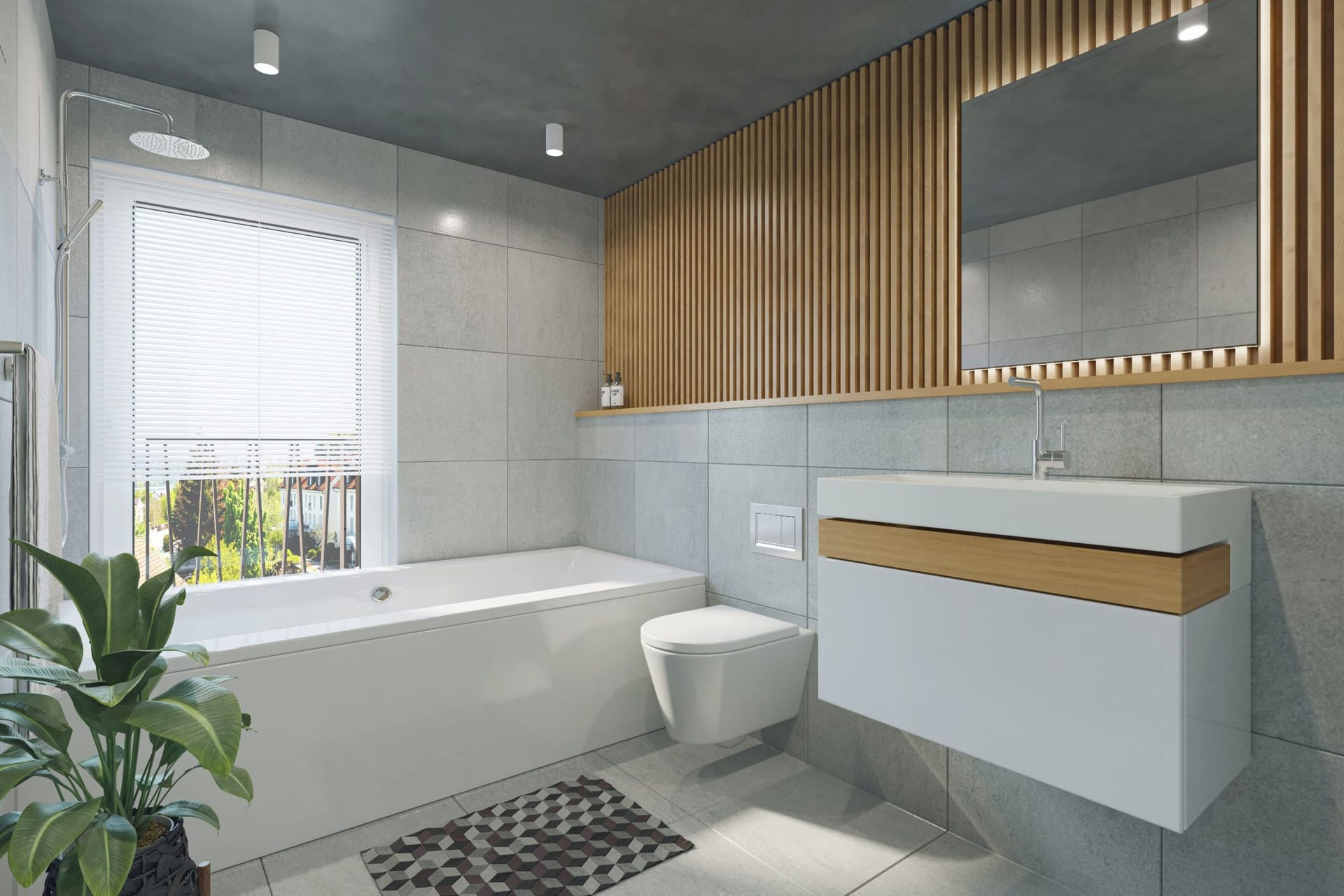 Bare initial bathroom shell before full renovation overhaul
