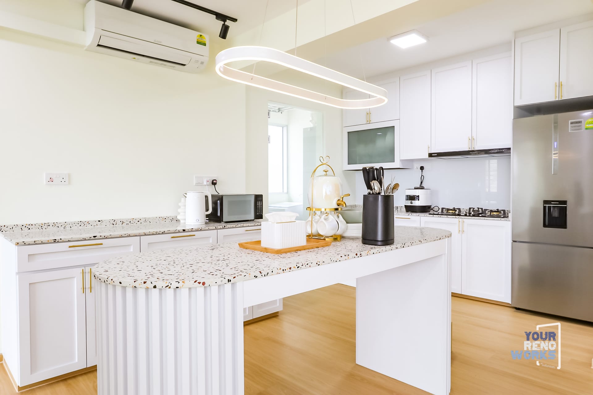Modern Scandinavian living room interior crafted by Your Reno Works in Singapore